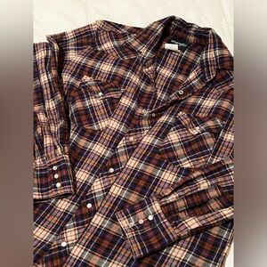 Vintage Wrangler Men’s Pearl Snap Flannel | Size Large